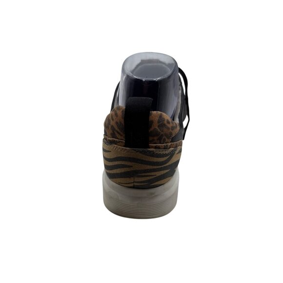 Naturalizer 8.5 Leopard Zebra Print Black Leather Sneaker Black Beige Shoes - Picture 12 of 15